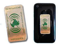 The Quantum Cell is thin enough to fit between your cell phone and its case.